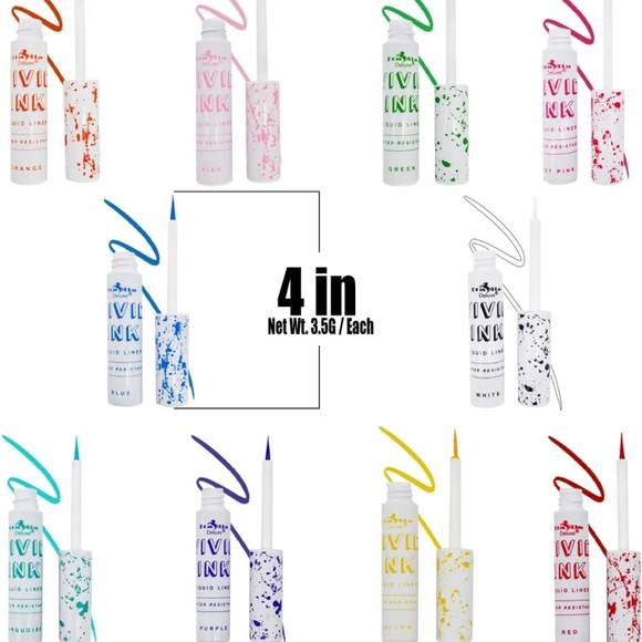 Set of 10 Vivid Bright Ink Eyeliners - Picture 2 of 6